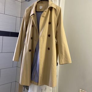 J crew tan knee length coat